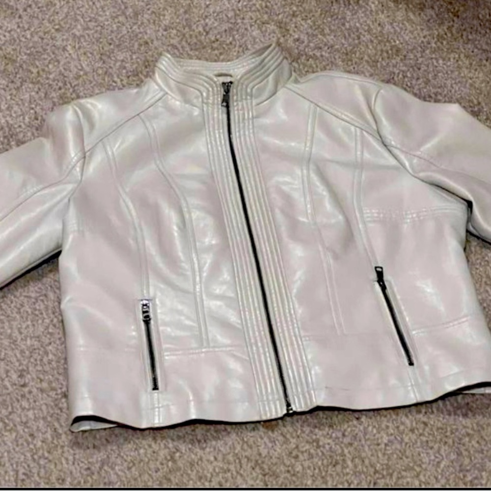 White pleather jacket